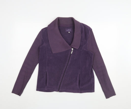 Marks and Spencer Women's Purple Velour Zip Jacket M