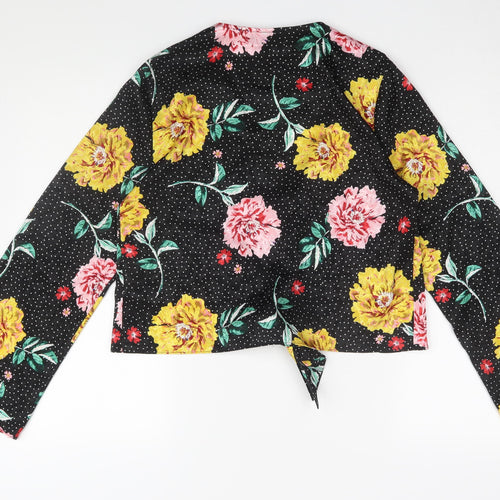Topshop Women’s Multicoloured Floral Cropped Blouse Size 10