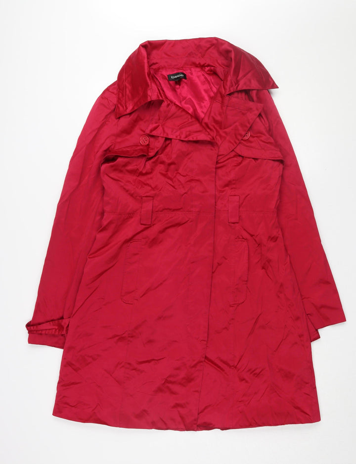 bebe Women's Red Trench Coat Long Button L