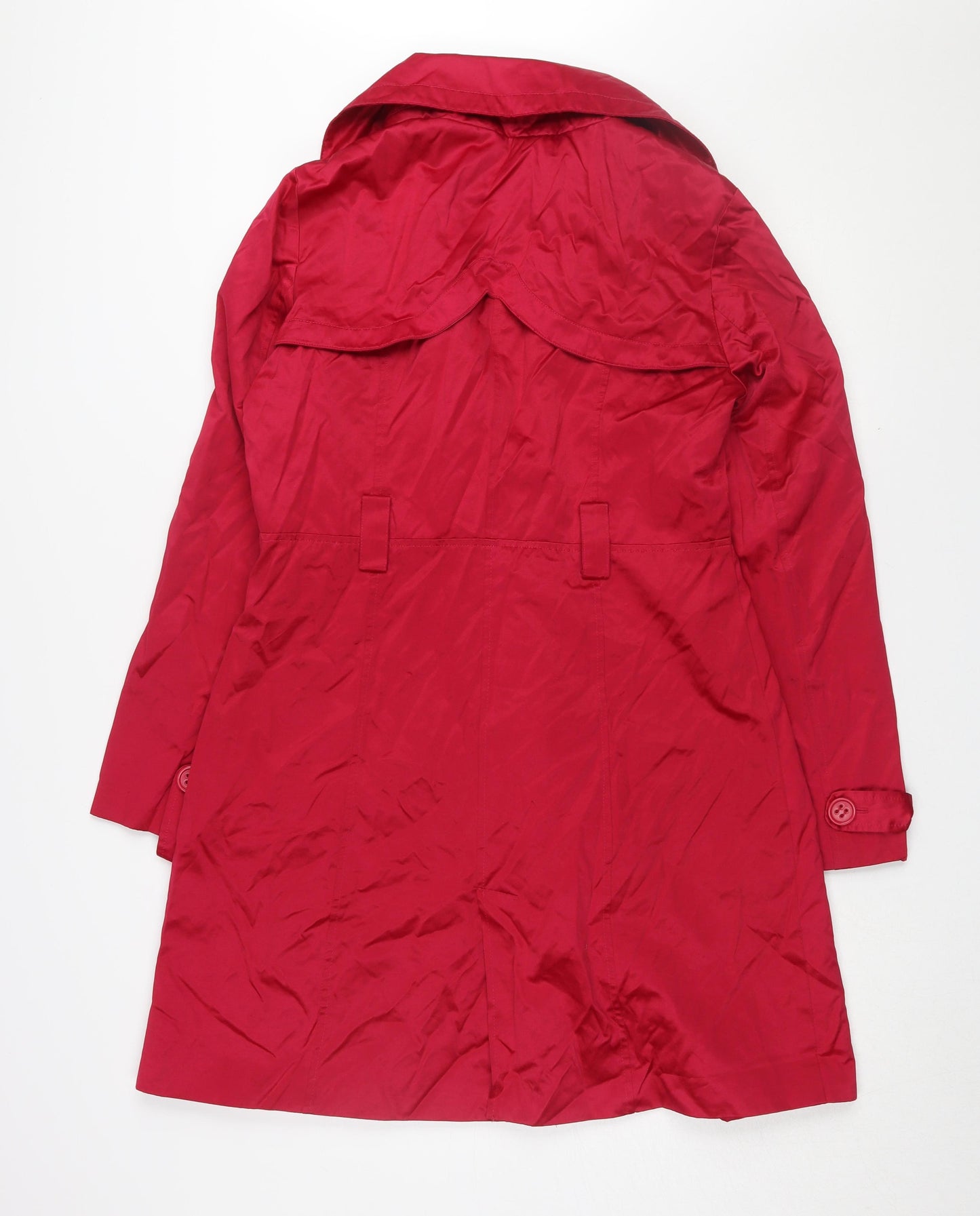 bebe Women's Red Trench Coat Long Button L