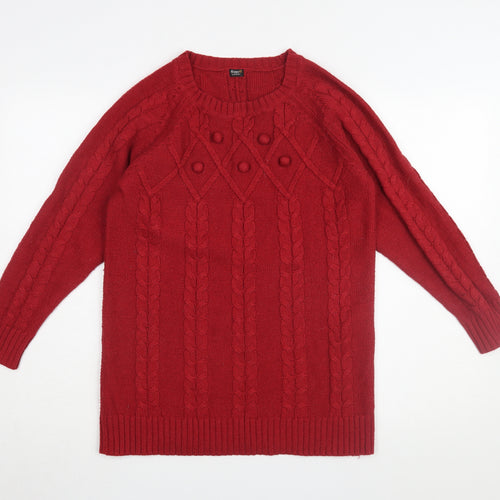 Happy D by Damart Women's Red Cable-Knit Jumper S
