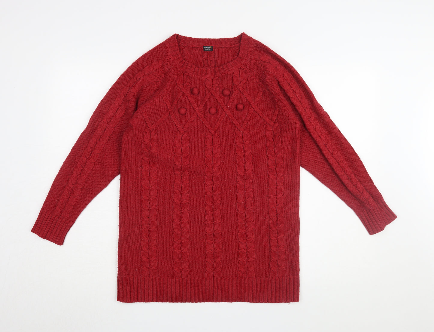 Happy D by Damart Women's Red Cable-Knit Jumper S