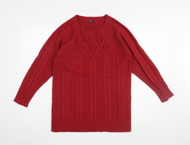 Happy D by Damart Women's Red Cable-Knit Jumper S