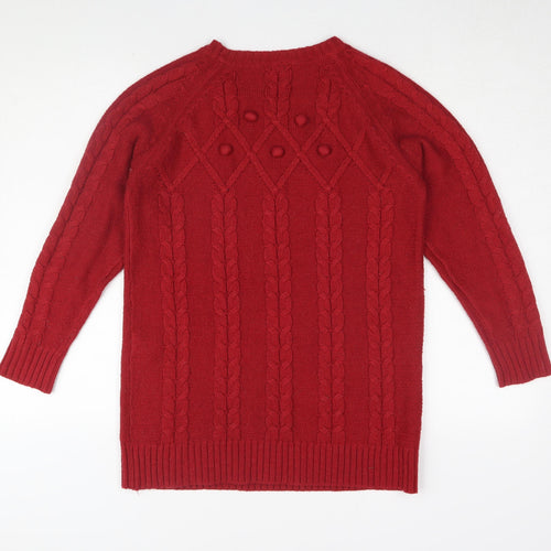 Happy D by Damart Women's Red Cable-Knit Jumper S