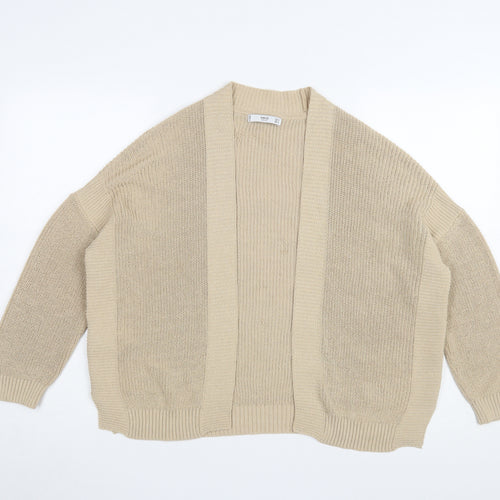 MNG Basics Women's Beige Cardigan, Size M, Chunky Knit