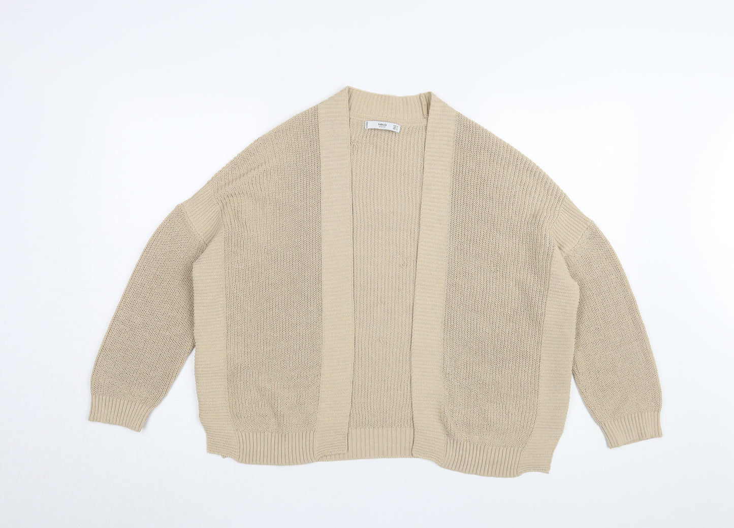 MNG Basics Women's Beige Cardigan, Size M, Chunky Knit