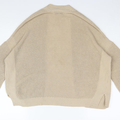 MNG Basics Women's Beige Cardigan, Size M, Chunky Knit