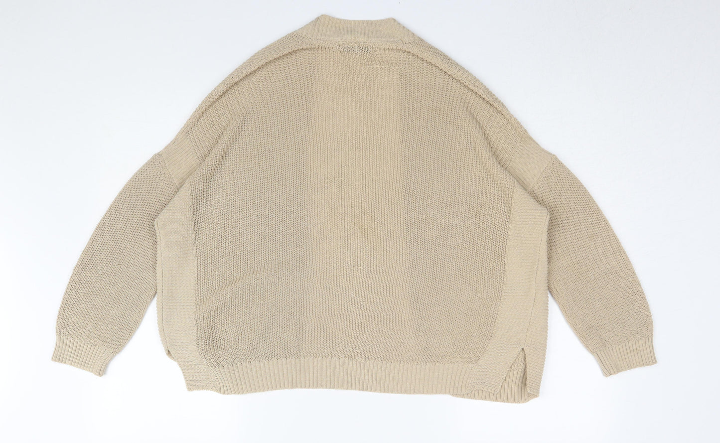MNG Basics Women's Beige Cardigan, Size M, Chunky Knit