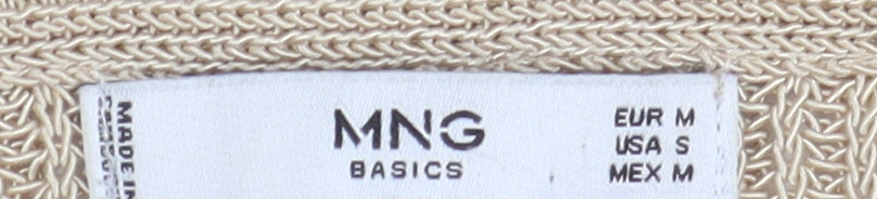 MNG Basics Women's Beige Cardigan, Size M, Chunky Knit