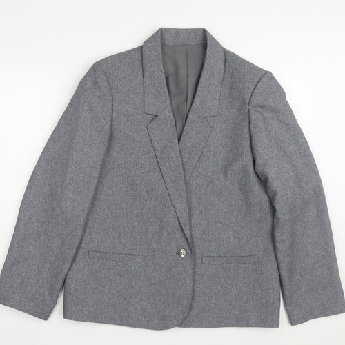 St Michael Women's Grey Blazer Jacket Size 14