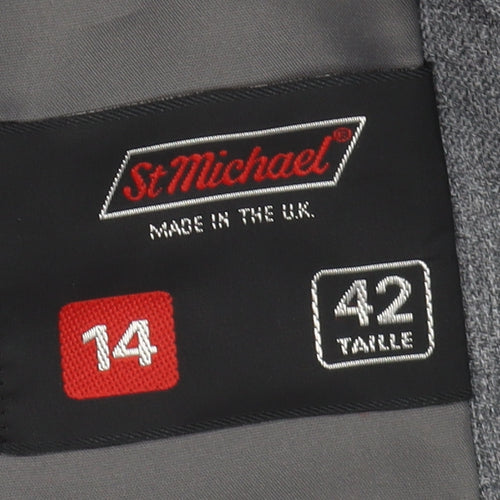 St Michael Women's Grey Blazer Jacket Size 14