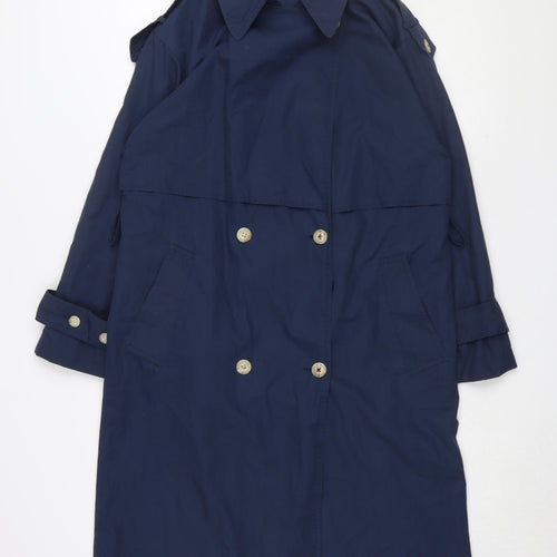 Classic Woman Women's Blue Trench Coat Size 10