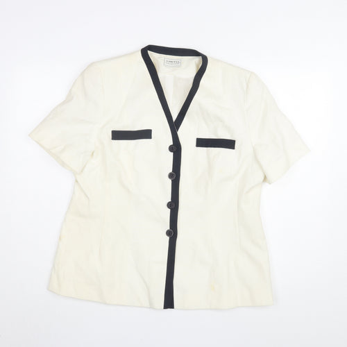 Smith Collection Women's White Short Sleeve Jacket