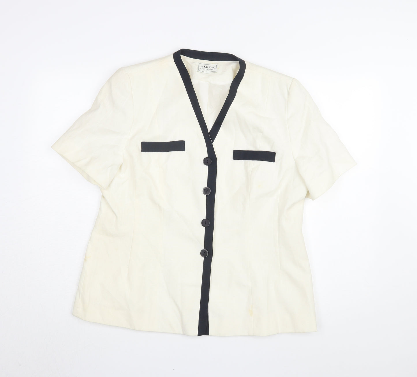 Smith Collection Women's White Short Sleeve Jacket