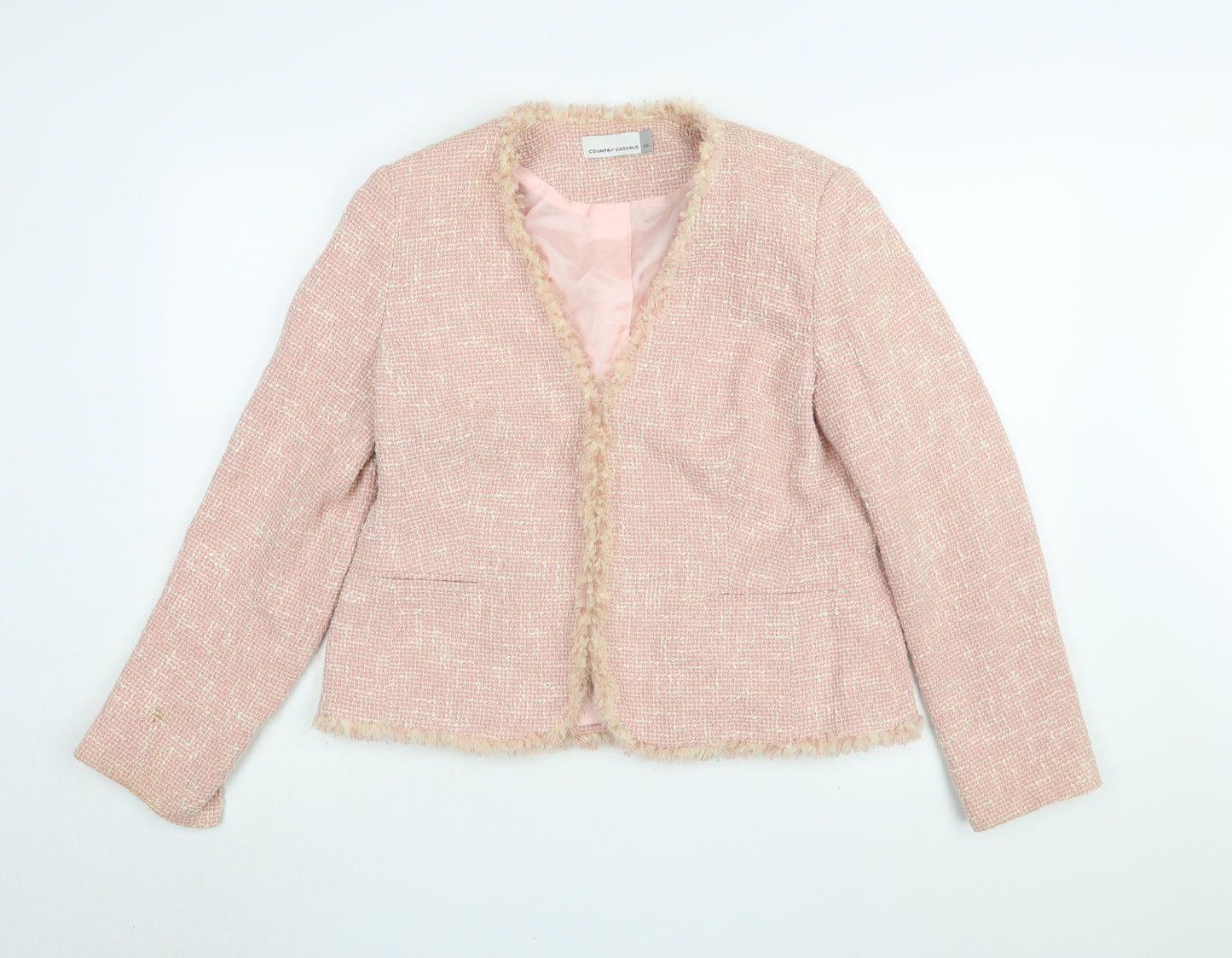 Country Casuals Pink Tweed Women’s Jacket Size 16