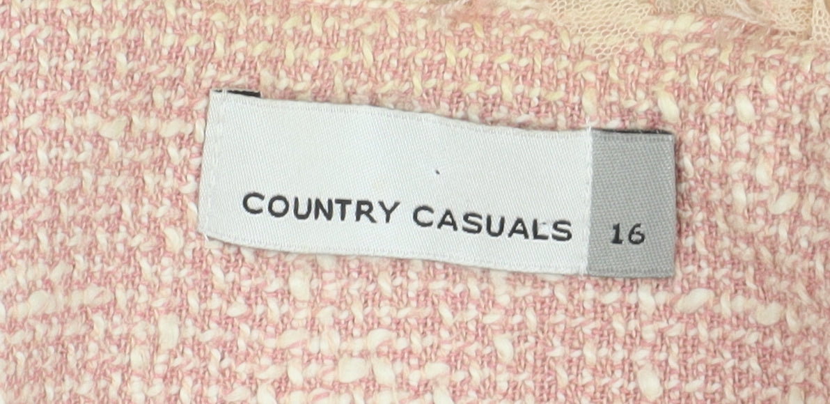 Country Casuals Pink Tweed Women’s Jacket Size 16