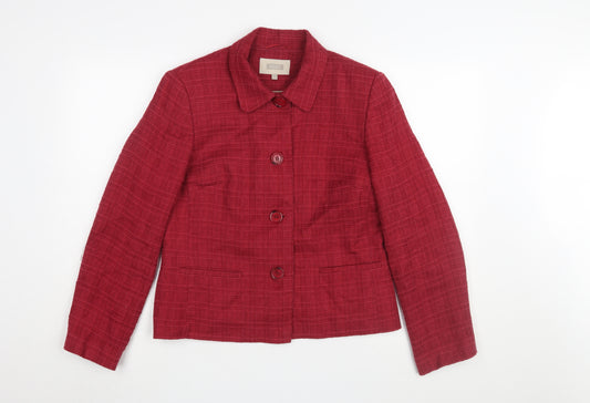 Next Red Women's Check Jacket Size 14 Classic Style