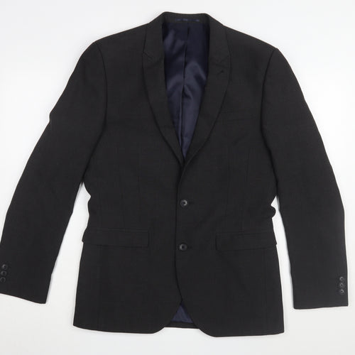 Next Men's Black Blazer 38R Formal Tailored Two-Button