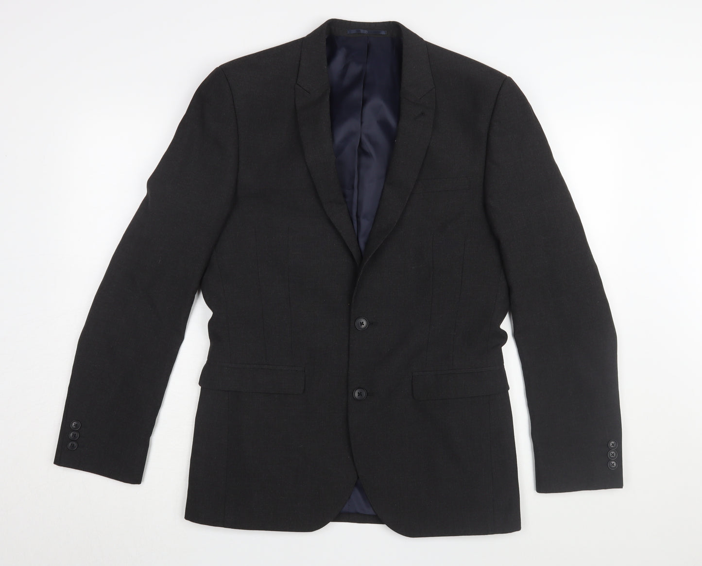 Next Men's Black Blazer 38R Formal Tailored Two-Button