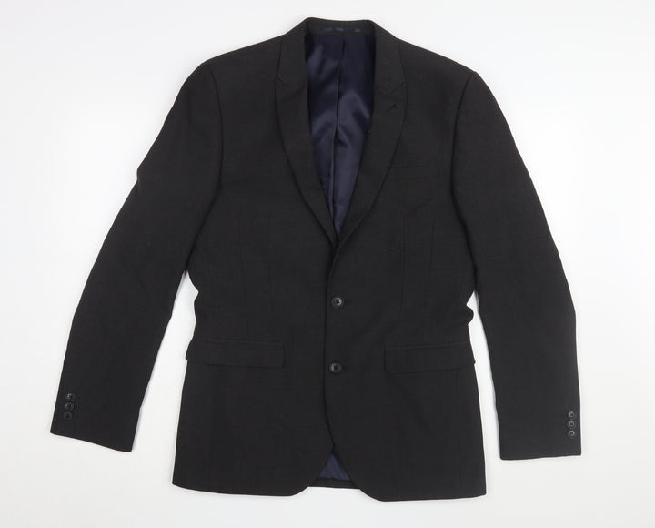 Next Men's Black Blazer 38R Formal Tailored Two-Button