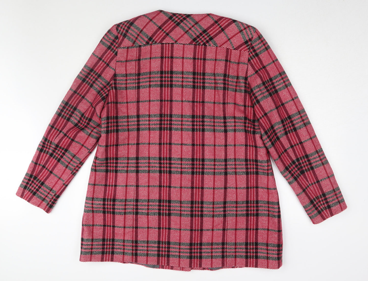 Next Women's Pink Plaid Long Coat Size 20