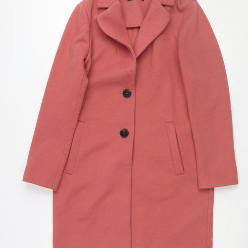Marks and Spencer Women's Red Mid-Length Coat - Size 10