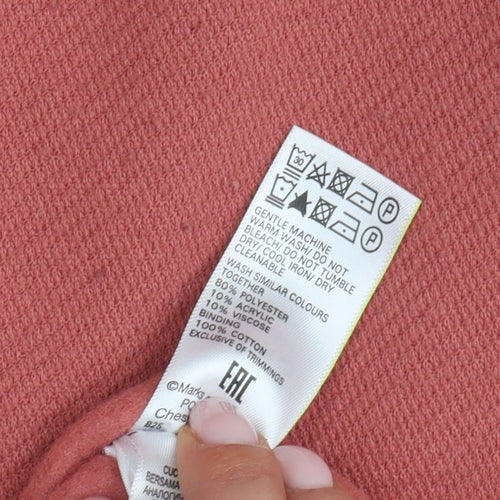 Marks and Spencer Women's Red Mid-Length Coat - Size 10