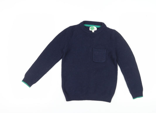 Boden Boys' Blue Pullover Jumper, Size 7-8 Years, Crew Neck