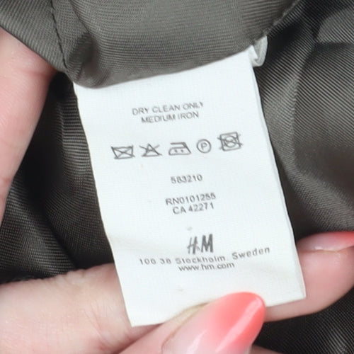 H&M Women's Brown Plaid Tailored Suit Jacket, Size 8