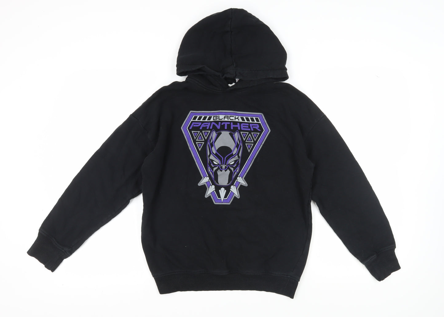 H&M Boys' Black Panther Pullover Hoodie, Black, Size 12