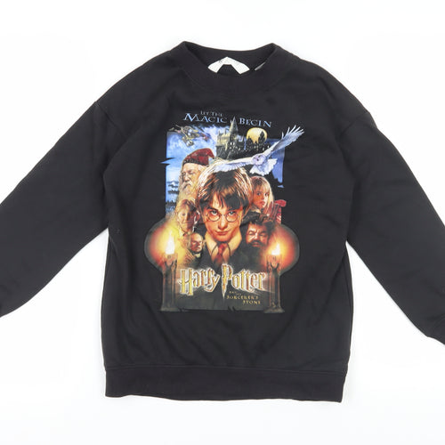 H&M Girls Harry Potter Black Pullover Sweatshirt, 9-10 Years