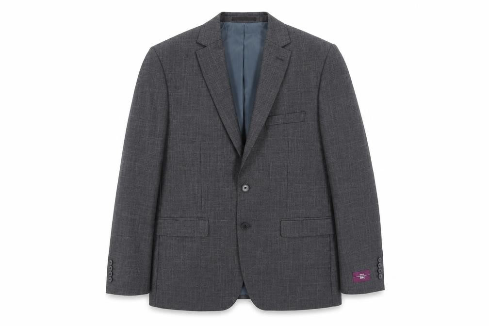 Front view of Moss Esq. Men's Grey Regular Fit Blazer, size 42R