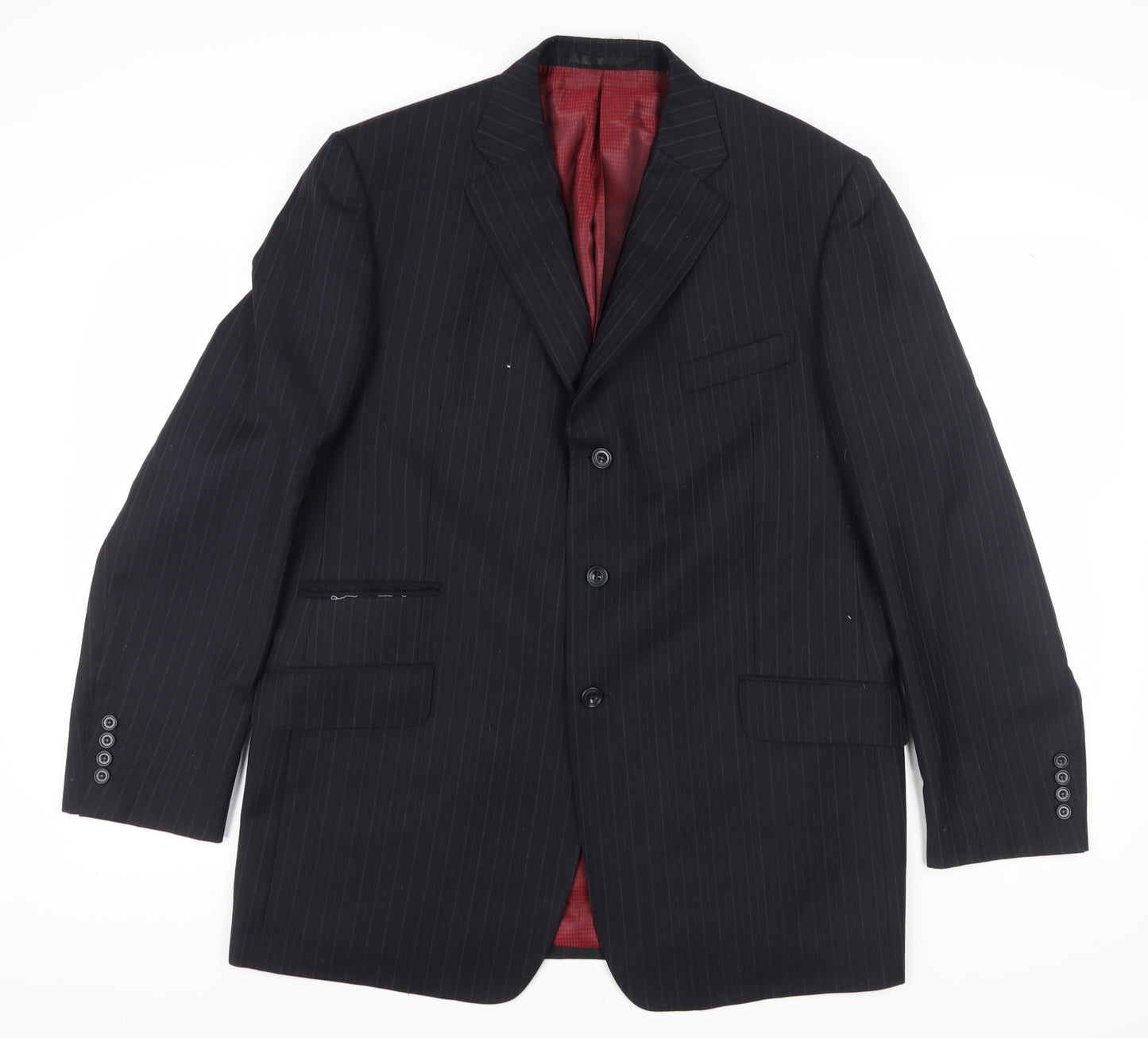Marks and Spencer Men's Black Striped Blazer 44L