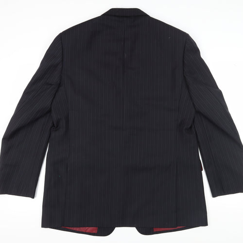 Marks and Spencer Men's Black Striped Blazer 44L