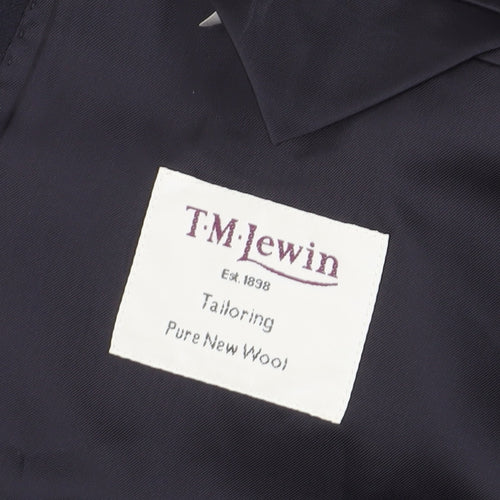 T.M. Lewin Men's Blue Striped Blazer Size 42S
