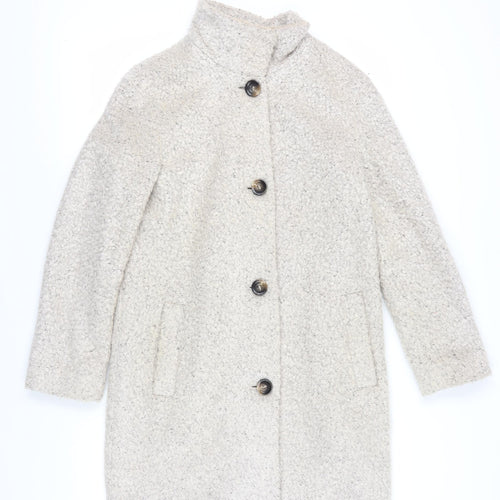 Betty Jackson Black Womens Ivory Overcoat Size 10