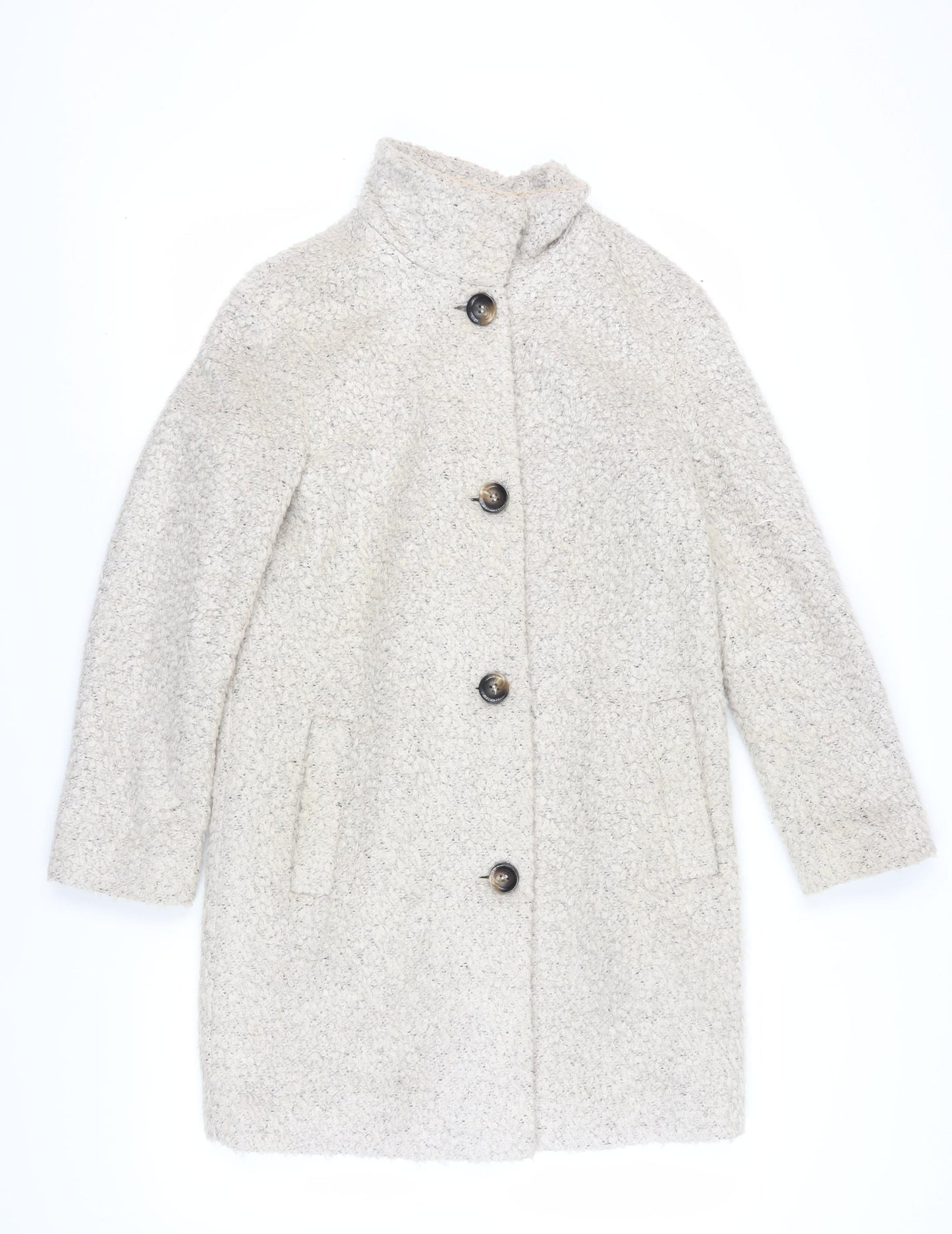 Betty Jackson Black Womens Ivory Overcoat Size 10