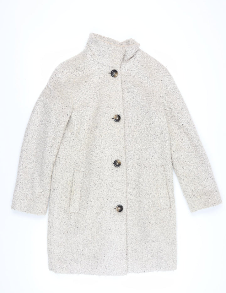 Betty Jackson Black Womens Ivory Overcoat Size 10