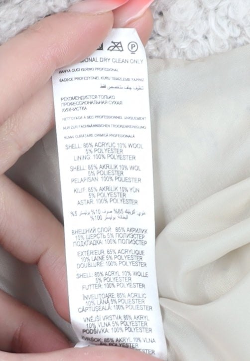 Betty Jackson Black Womens Ivory Overcoat Size 10