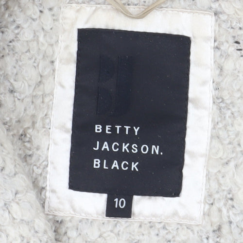 Betty Jackson Black Womens Ivory Overcoat Size 10