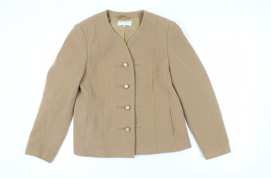 Gray & Osbourn Women's Beige Wool Blend Jacket - Size 14