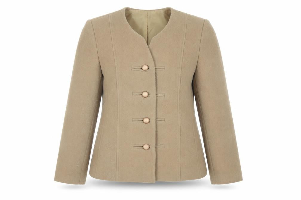 Front view of Gray & Osbourn Women's Beige Wool Blend Jacket -, size 14