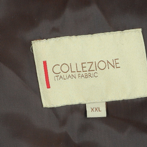Collezione Men's Black Wool Overcoat 2XL