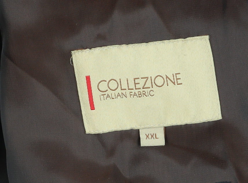 Collezione Men's Black Wool Overcoat 2XL