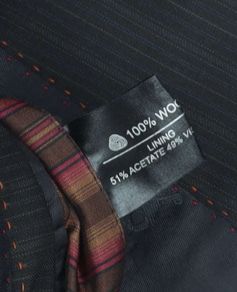 Simon Carter Men's Black Blazer, 44R, Notch Lapel