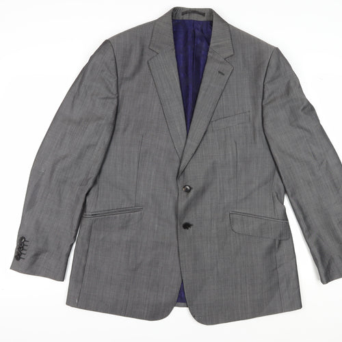 Duchamp Men's Grey Regular Fit Blazer, Size 44R, Classic Style