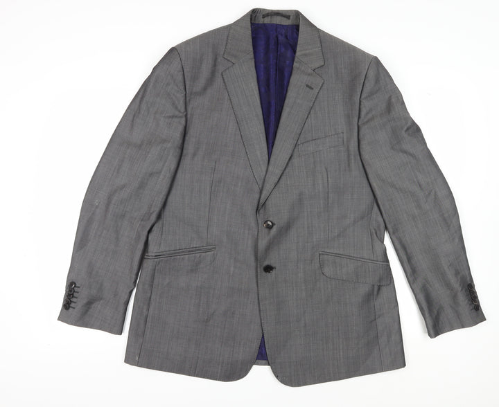 Duchamp Men's Grey Regular Fit Blazer, Size 44R, Classic Style
