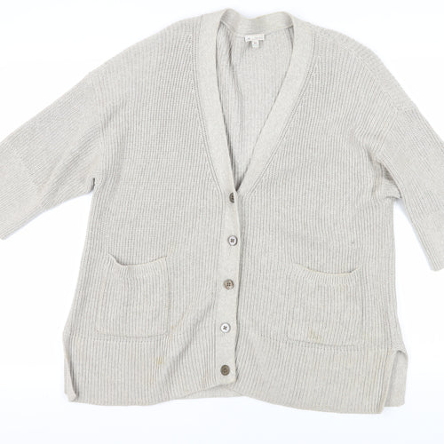 Gap Women's Beige Chunky-Knit Cardigan M/L