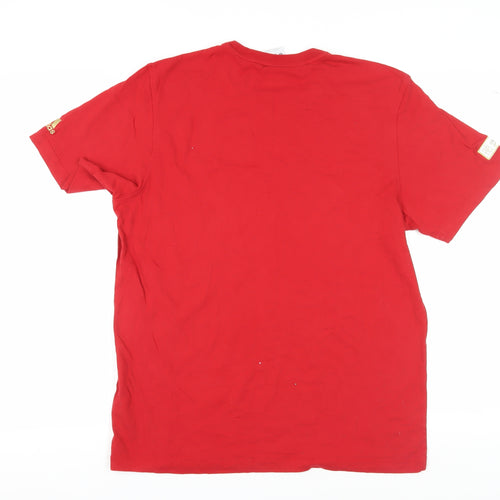 Adidas Men's Red Sports Graphic Print T-Shirt M