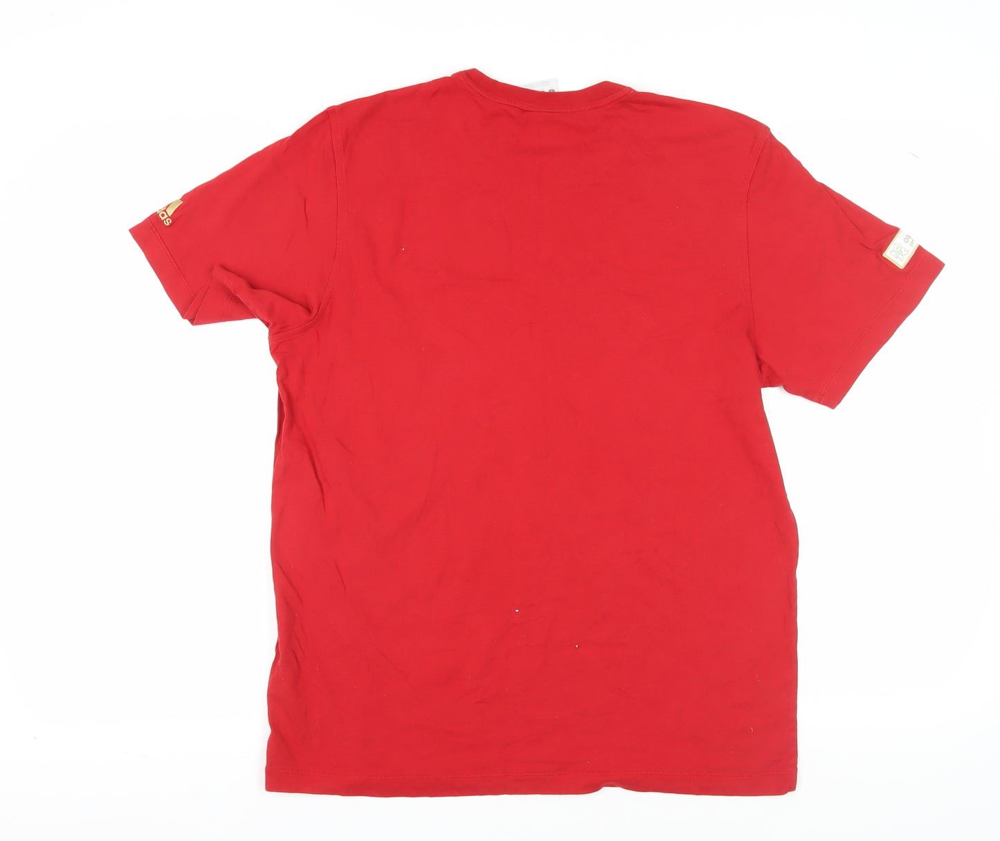 Adidas Men's Red Sports Graphic Print T-Shirt M